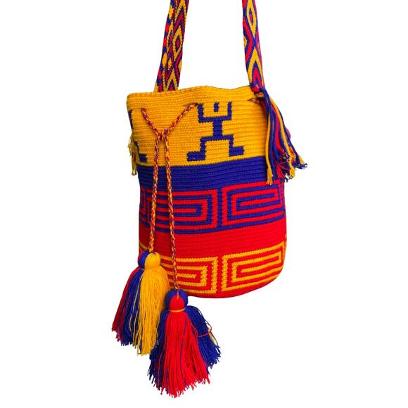 WAYUU Mochila Handmade Shoulder Bucket Bag Authentic - Picture 2 of 5
